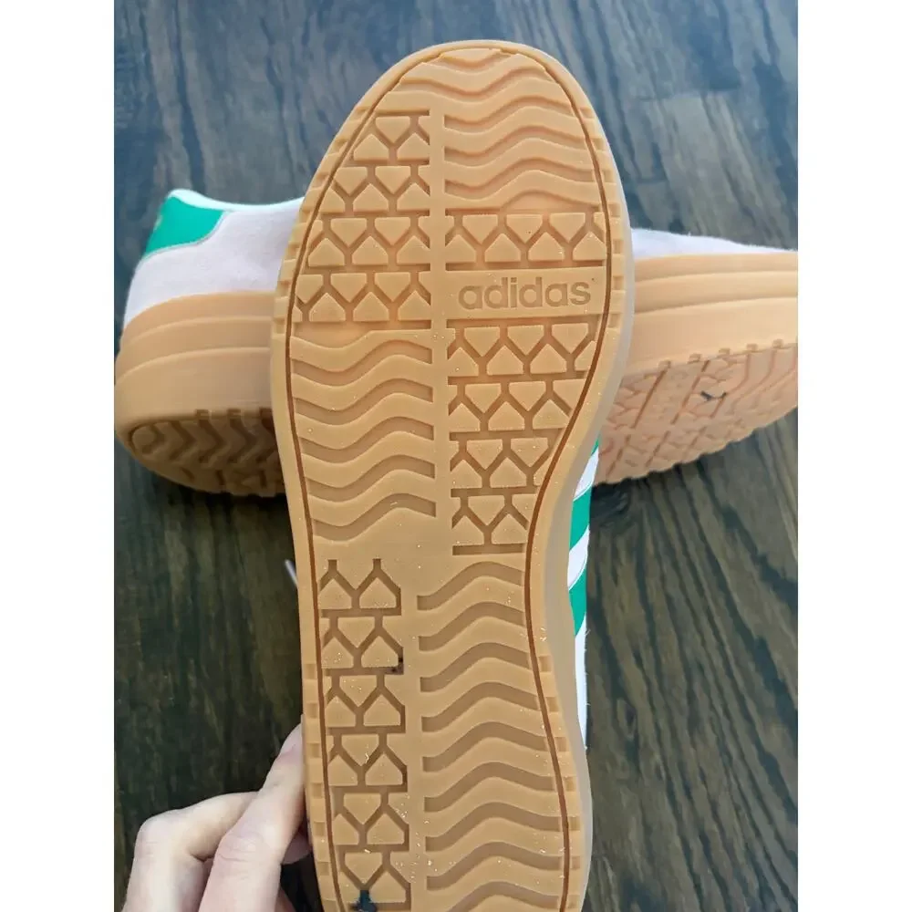 Adidas VL Court Bold Pink Green Platform Sneakers Suede Womens 9